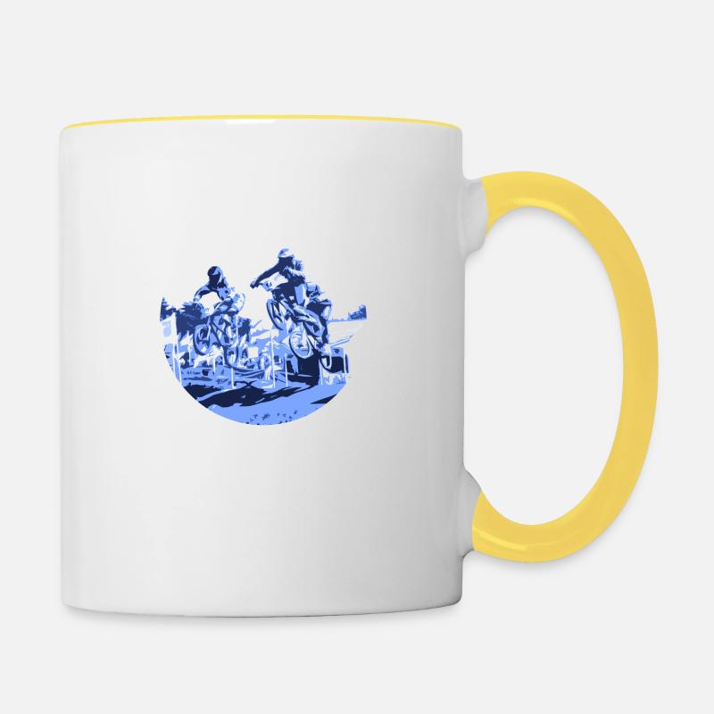 bmx - Mug contrasté - blanc/jaune