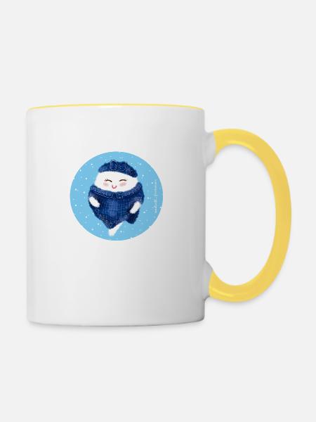 Geist Winter - Tasse zweifarbig - Weiß/Gelb