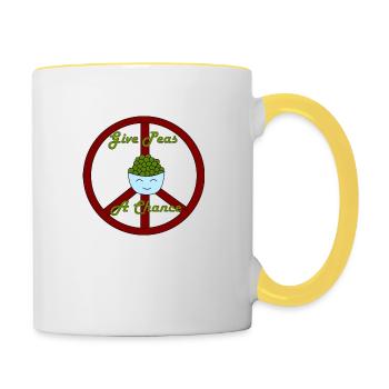 Gib Erbsen eine Chance - Tasse zweifarbig - Weiß/Gelb - Rechts
