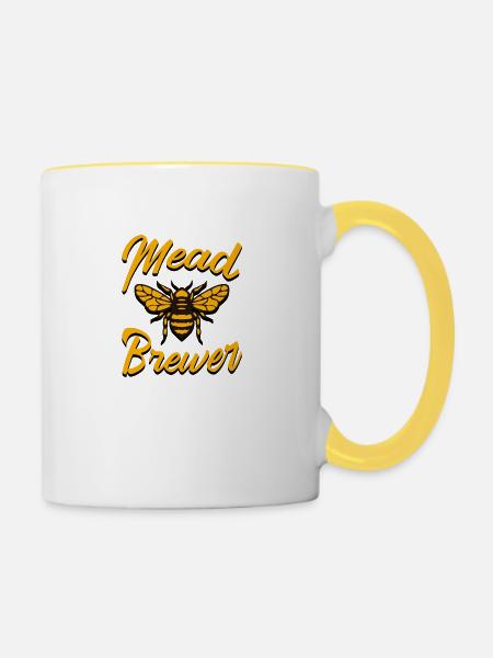 Met-Brauer - Tasse zweifarbig - Weiß/Gelb