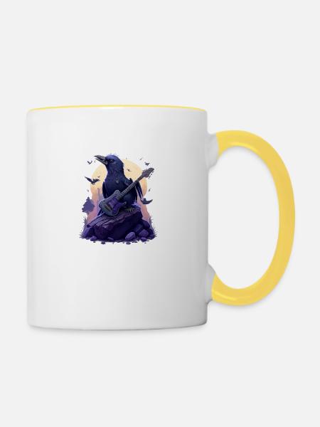 Rock Raven - Tasse zweifarbig - Weiß/Gelb