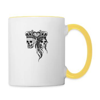𝔻𝔼𝕊𝔸𝕊𝕋ℝÖ𝕊 𝖕𝖗𝖔𝖛𝖔𝖐𝖆𝖓𝖙 𝖜𝖍𝖎𝖙𝖊 - Tasse zweifarbig - Weiß/Gelb - Rechts