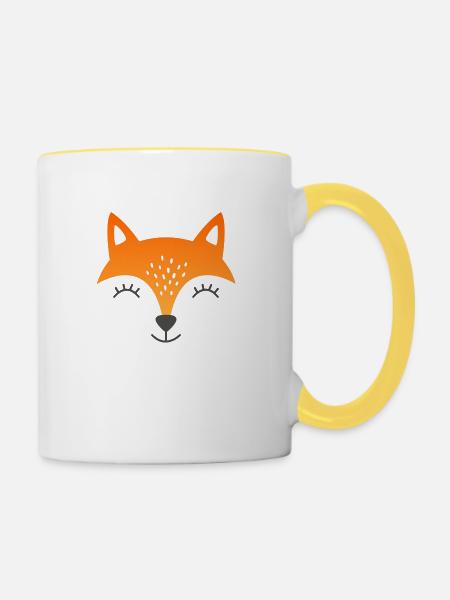 Kleiner Fuchs - Tasse zweifarbig - Weiß/Gelb
