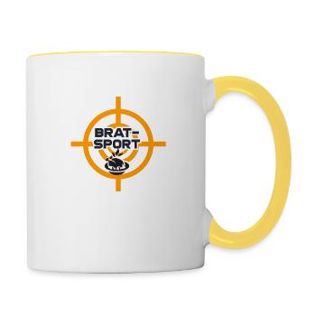 Bratsport - Tasse zweifarbig - Weiß/Gelb - Rechts