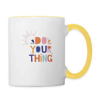 Do Your Thing - Tasse zweifarbig - Weiß/Gelb - Rechts