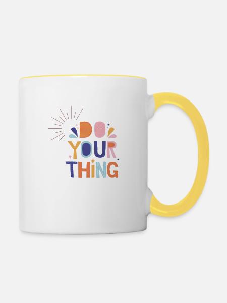 Do Your Thing - Tasse zweifarbig - Weiß/Gelb