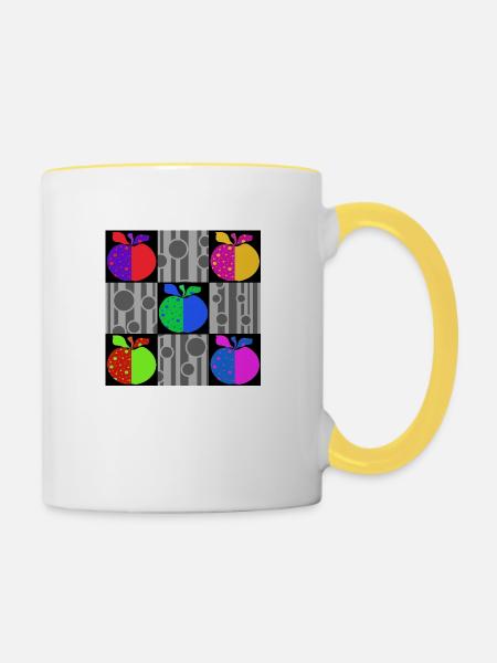 Äpfel - Tasse zweifarbig - Weiß/Gelb