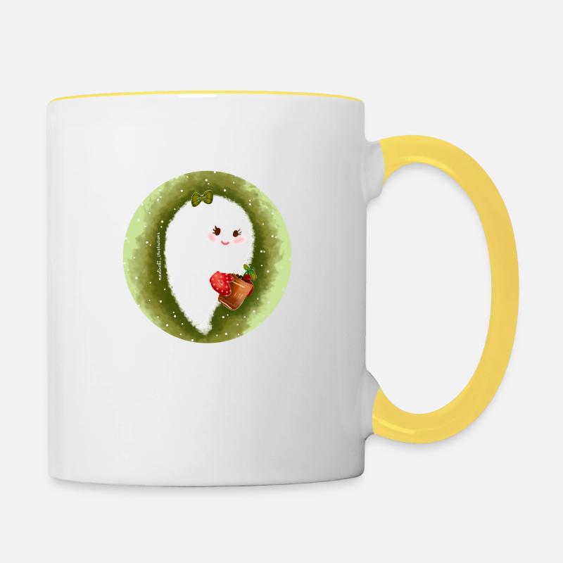 Geist im Garten - Tasse zweifarbig - Weiß/Gelb