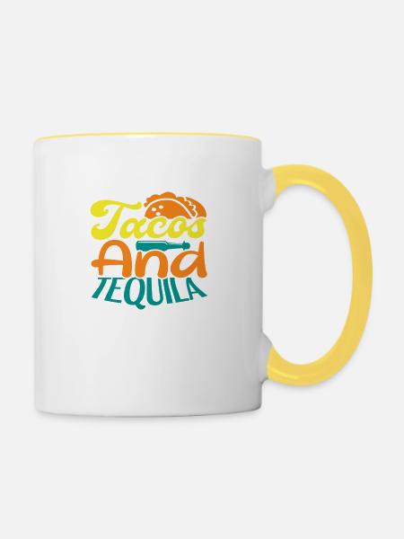 Tacos And Tequila - Tasse zweifarbig - Weiß/Gelb