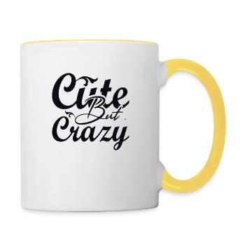 Cute but Crazy - Contrasting Mug - white/yellow - Right
