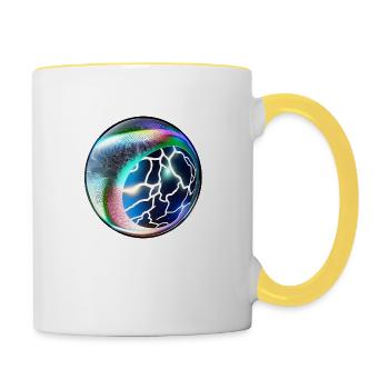 A bizarre colorful glass ball - marble - Contrasting Mug - white/yellow - Right