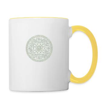 Mandala - Mug contrasté - blanc/jaune - Droite