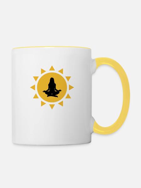 Meditation #2 - Tasse zweifarbig - Weiß/Gelb