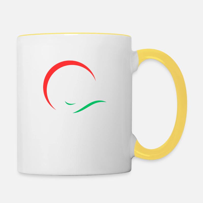 Dauphin, Logo Design, Drôle - Mug contrasté - blanc/jaune