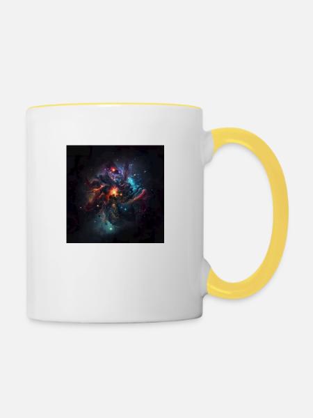Kosmisches Universum n°12 - Tasse zweifarbig - Weiß/Gelb