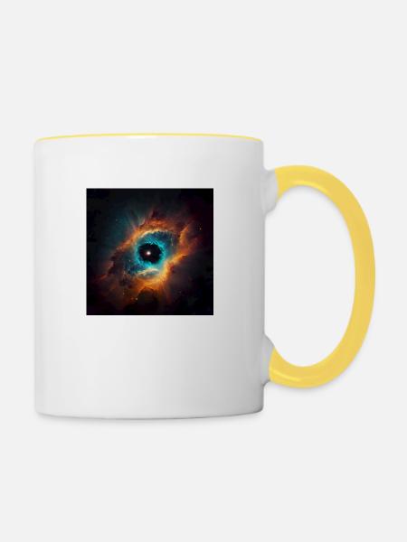 Kosmisches Universum n°5 - Tasse zweifarbig - Weiß/Gelb