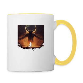 Démons du basket-ball - Mug contrasté - blanc/jaune - Droite