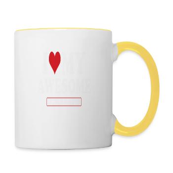 I Love My Awesome Little Sister - Tasse zweifarbig - Weiß/Gelb - Rechts