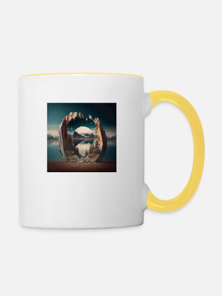 Landschaft der Welt n°6 - Tasse zweifarbig - Weiß/Gelb