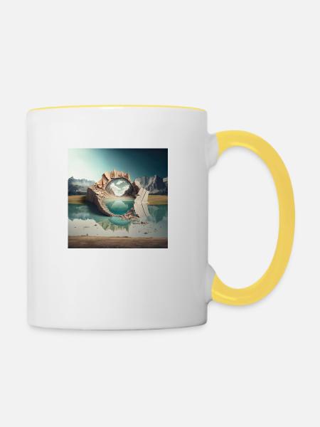 Landschaft der Welt n°5 - Tasse zweifarbig - Weiß/Gelb