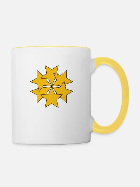 transformierte Sterne | Vectorgraphic - Tasse zweifarbig - Weiß/Gelb