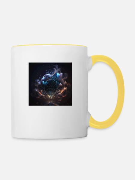 Digitale Kunst Abstract n°5 - Tasse zweifarbig - Weiß/Gelb