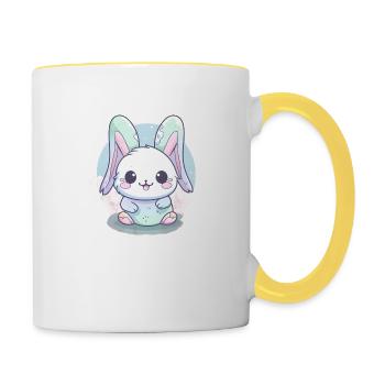 Lapin de Pâques Lapin de Pâques Cadeau - Mug contrasté - blanc/jaune - Droite