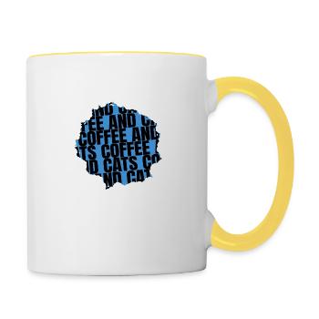 funny quote morning coffee funny sayings cool - Tasse zweifarbig - Weiß/Gelb - Rechts
