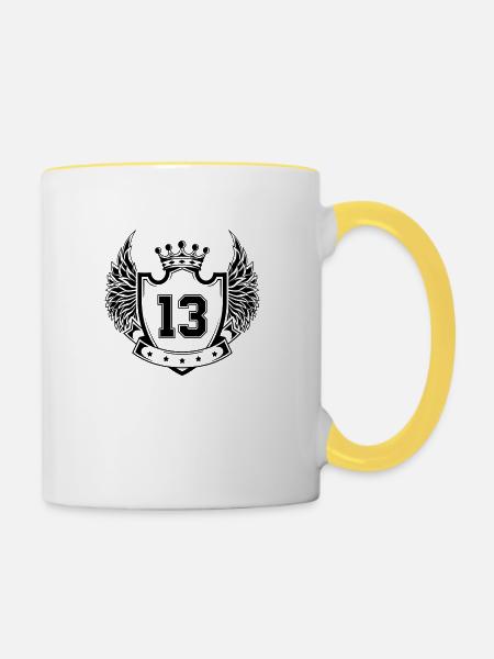 Wappen 13 - Tasse zweifarbig - Weiß/Gelb