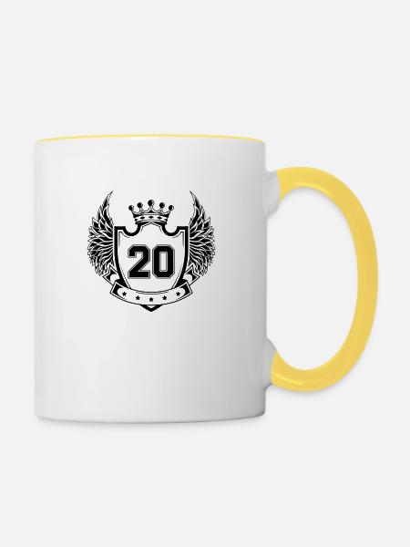 Wappen 20 - Tasse zweifarbig - Weiß/Gelb