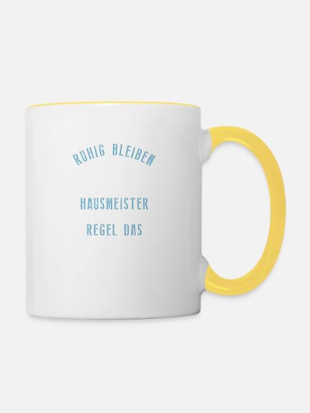 Hausmeister - Tasse zweifarbig - Weiß/Gelb