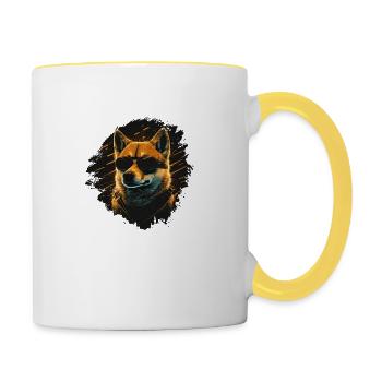 Mysterious Doge - Contrasting Mug - white/yellow - Right