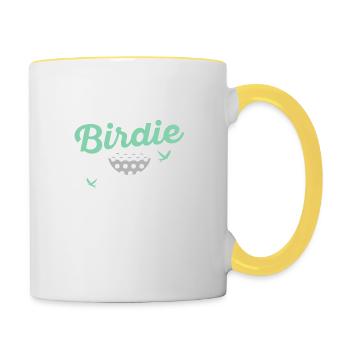 Talk Birdie To Me Golfing Golf - Contrasting Mug - white/yellow - Right