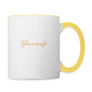 Push Yourself - Contrasting Mug - white/yellow - Right