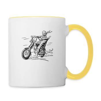 Motorcyclist killed - Contrasting Mug - white/yellow - Right
