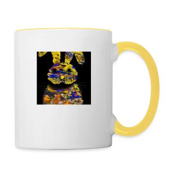 Osterhase - Tasse zweifarbig - Weiß/Gelb - Rechts