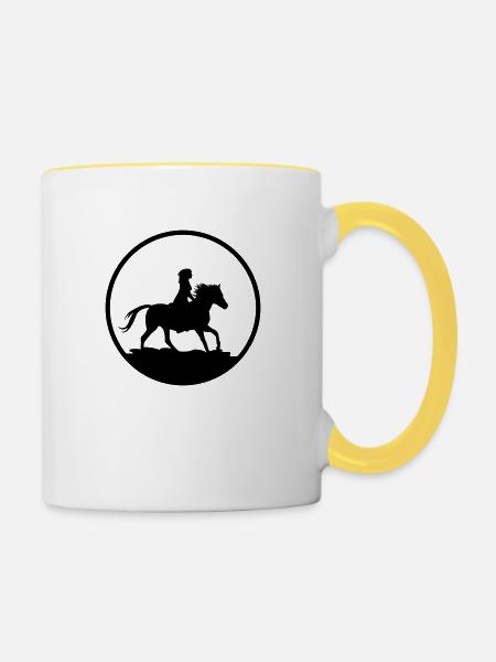reiterin - Tasse zweifarbig - Weiß/Gelb