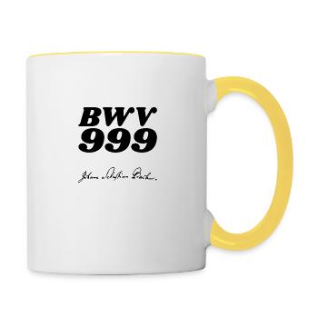 Johann Sebastian Bach BWV 999 - Contrasting Mug - white/yellow - Right