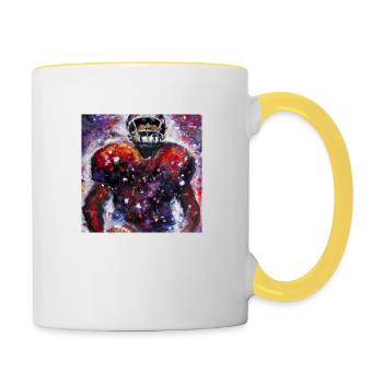 American football - Tasse zweifarbig - Weiß/Gelb - Rechts