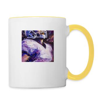 American football - Tasse zweifarbig - Weiß/Gelb - Rechts