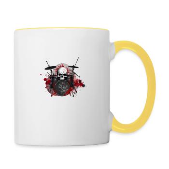 Drums crazy - Tasse zweifarbig - Weiß/Gelb - Rechts