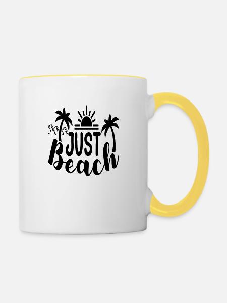 Just Beach - Tasse zweifarbig - Weiß/Gelb
