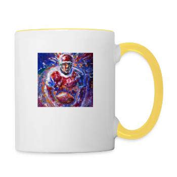 American football - Tasse zweifarbig - Weiß/Gelb - Rechts