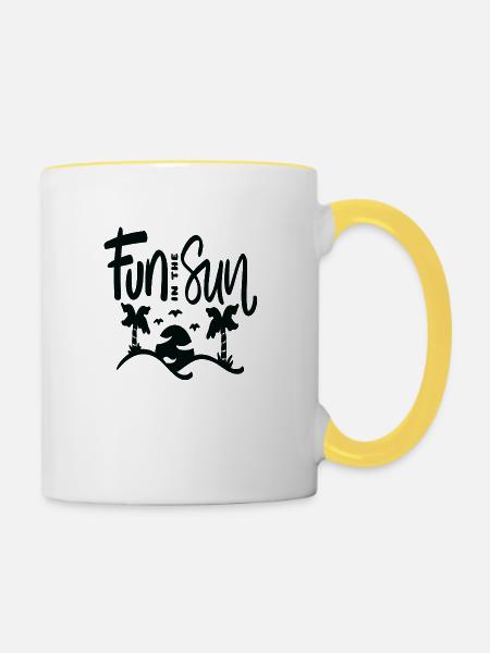 Fun In The Sun - Tasse zweifarbig - Weiß/Gelb