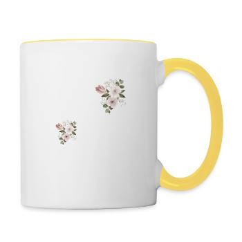 Future mariée floral - Mug contrasté - blanc/jaune - Droite