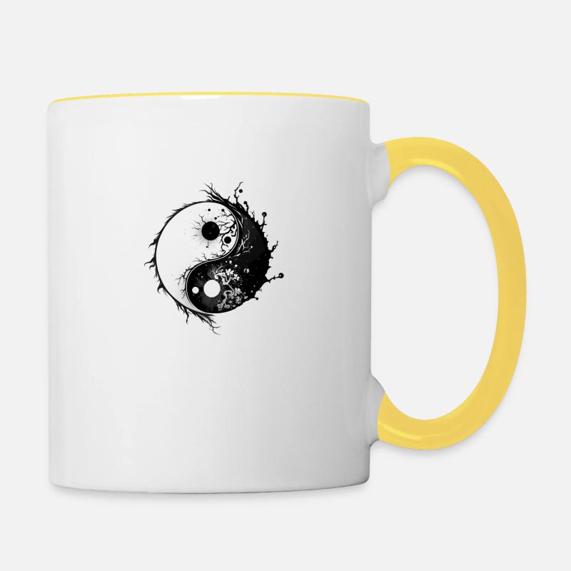 YinYang Sauvage - Mug contrasté - blanc/jaune