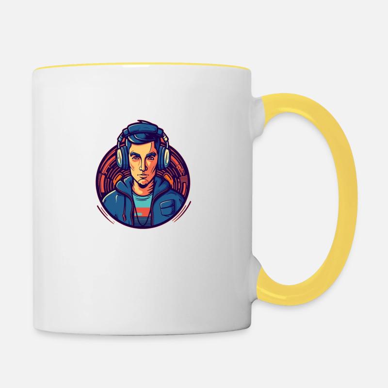 DJ Niceguy - Mug contrasté - blanc/jaune