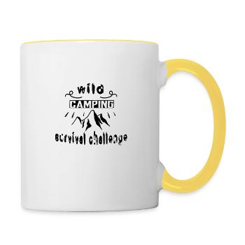 Wild Camping Survival Challenge - Mug contrasté - blanc/jaune - Droite