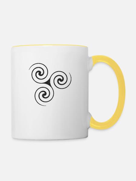 Wirbel - Tasse zweifarbig - Weiß/Gelb