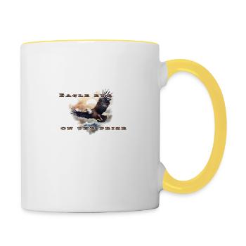 Eagle eye on the prize - Contrasting Mug - white/yellow - Right